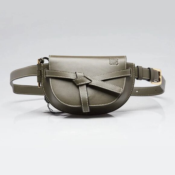 Loewe Khaki Green Smooth Calfskin Leather Mini Gate Bumbag - Picture 1 of 12